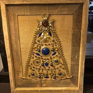 Vintage Beaded Christmas Tree Art
